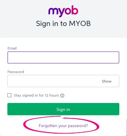log into my myob.